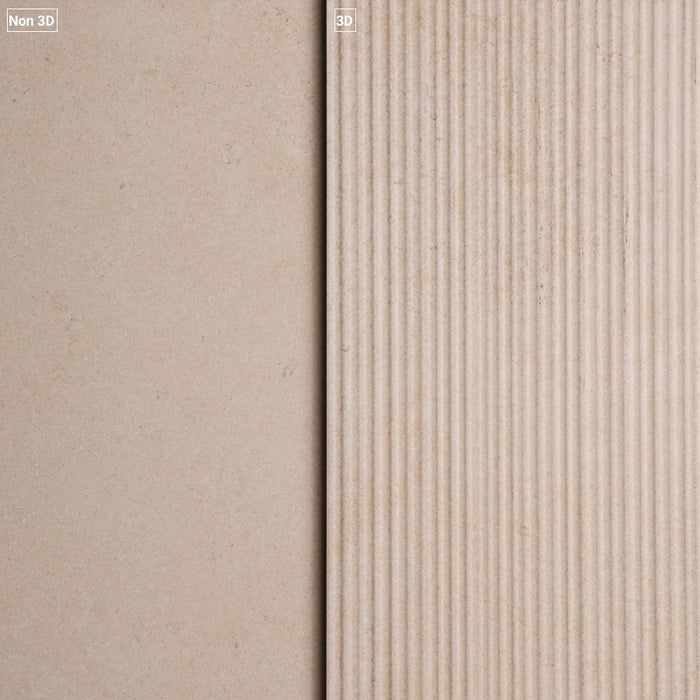 Travertine Soft Stone 3D Porcelain Floor and Wall Tile in Beige, Matt finish
