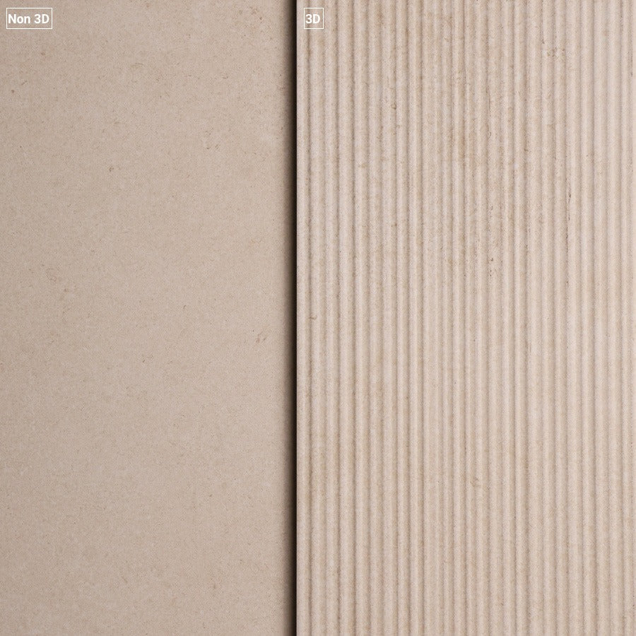 Travertine Soft Stone 3D Porcelain Floor and Wall Tile in Beige, Matt finish