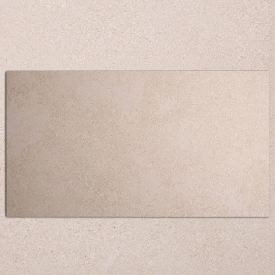 Travertine Soft Stone Porcelain Floor and Wall Tile in Beige, Matt finish