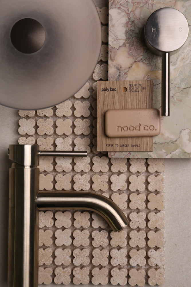 Alhambra Flower Travertine Beige Mosaic – Honed finish