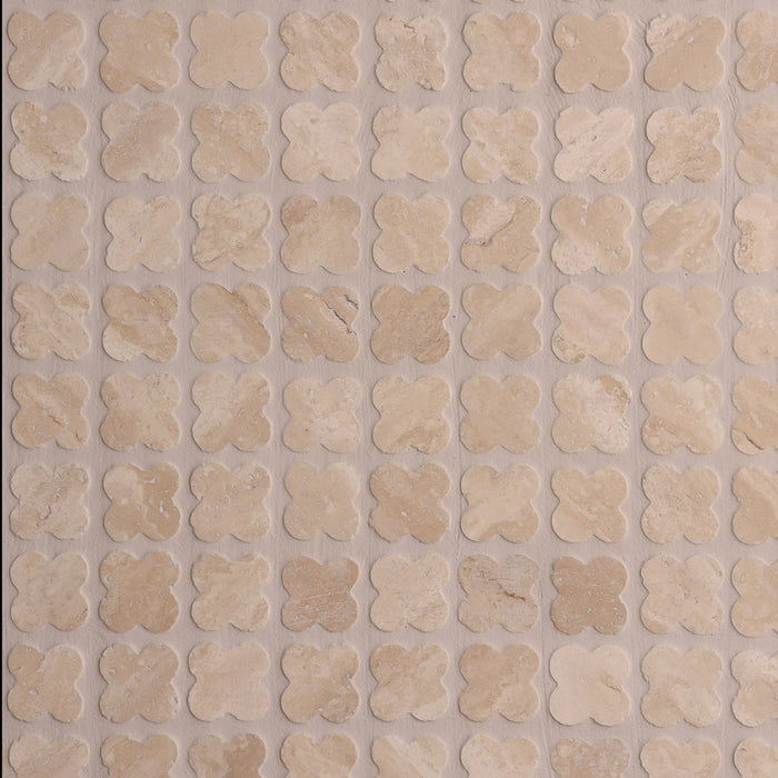 Alhambra Flower Travertine Beige Mosaic – Honed finish