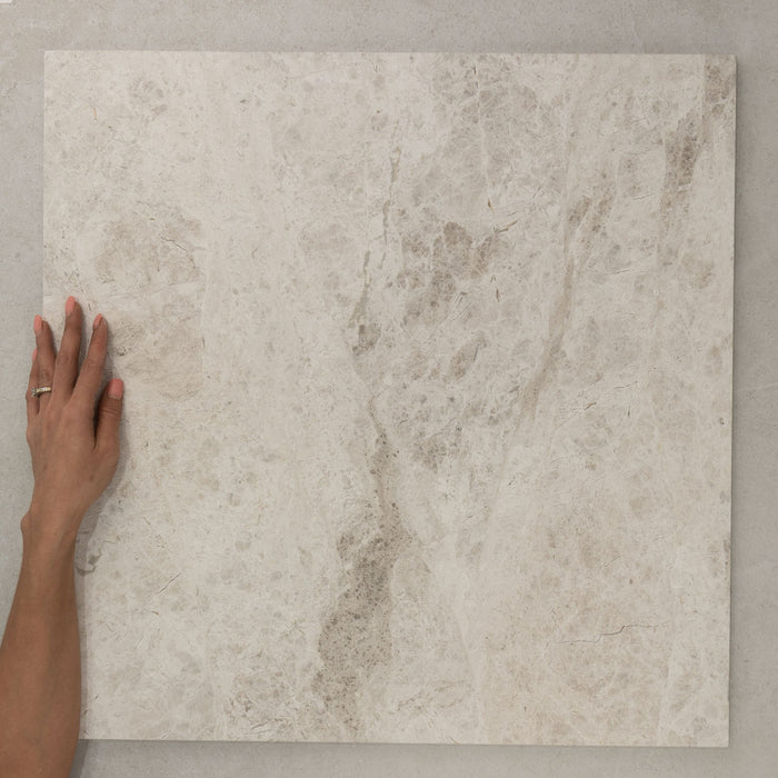 Tundra Grey Honed Marble Indoor Floor and Wall Tile, 610 x 610 mm