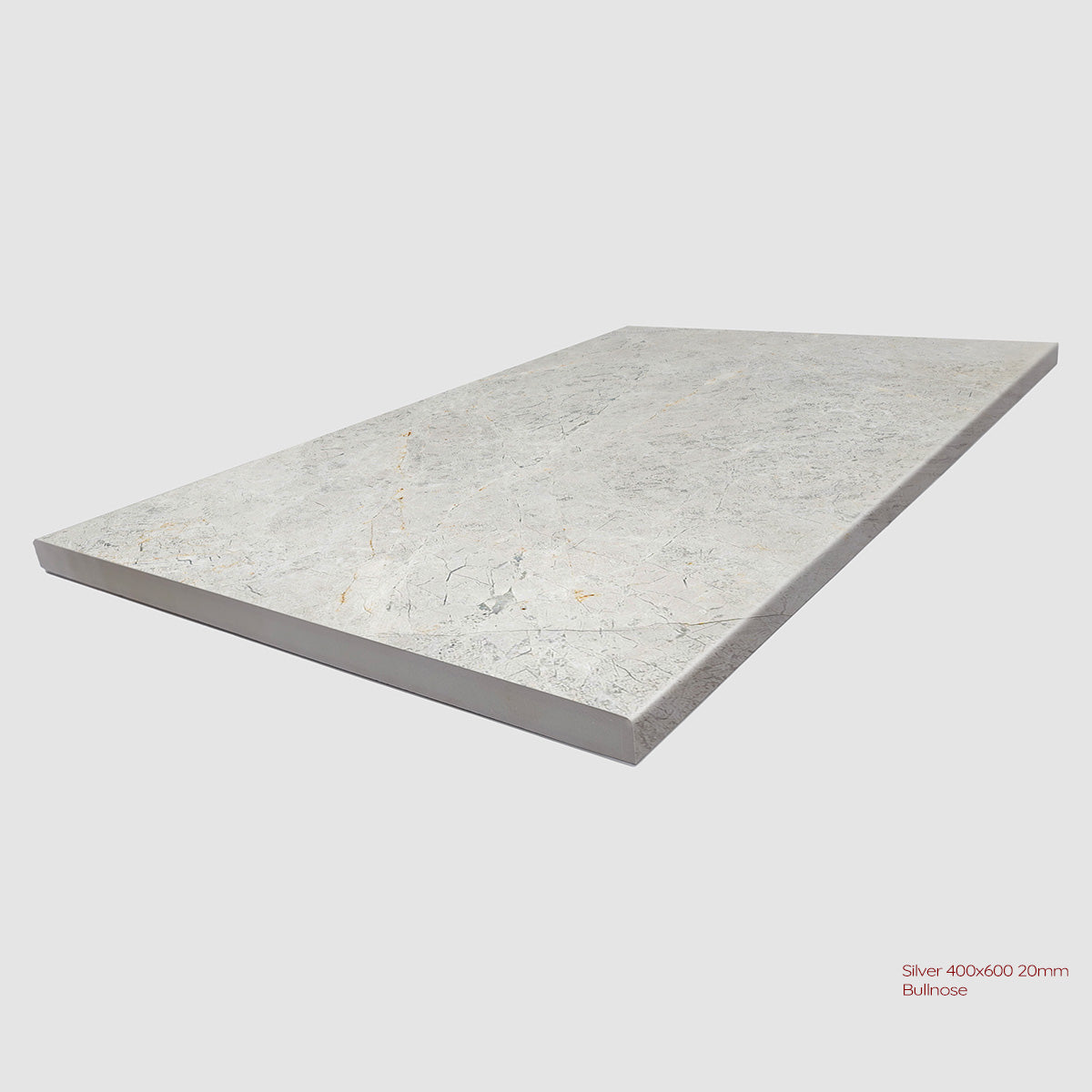 Tundra Extra Porcelain Bullnose Tile 400x600x20mm in Silver