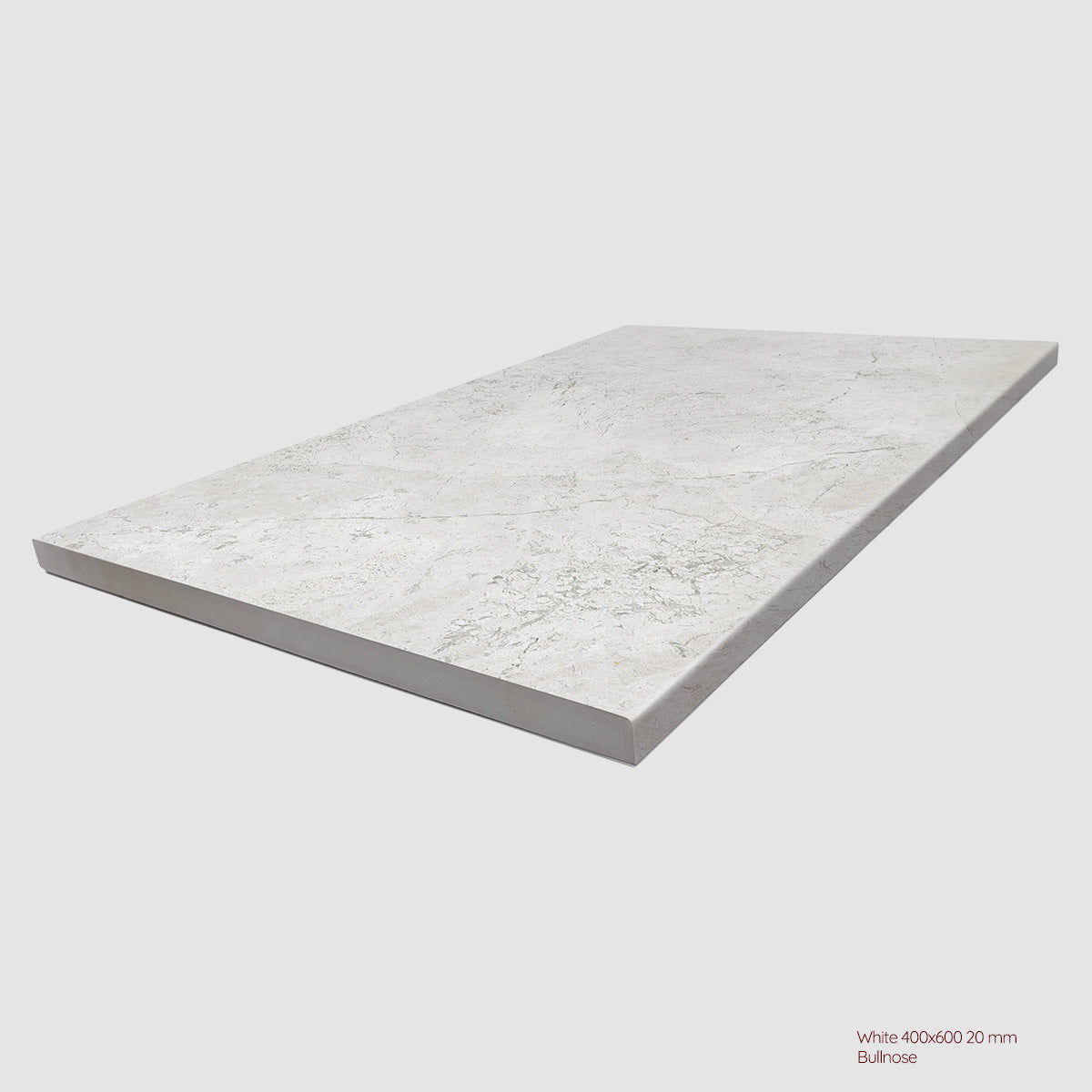 Tundra Extra Porcelain Bullnose Tile 400x600x20mm in White