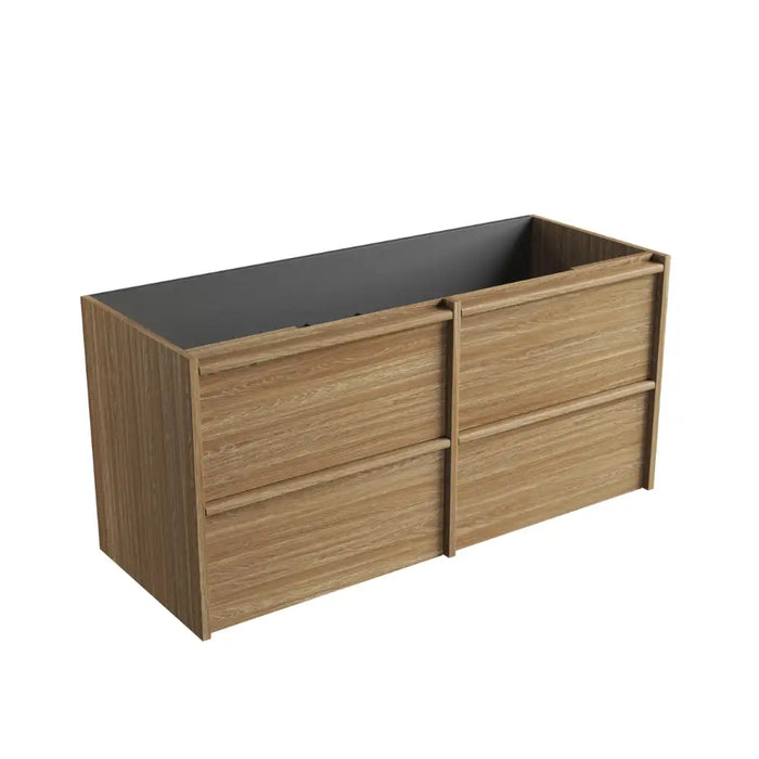 Aulic Venetta Fluted Framed Wall Hung Vanity 1200mm - Harvest Oak — Cabinet Only | Aulic