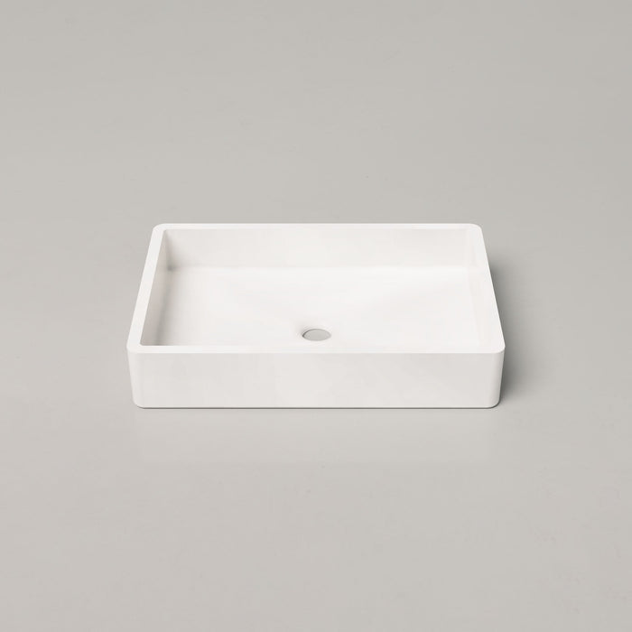 Nood Co Vesl Rectangle Concrete Basin in Ivory | Nood Co #Colour_Ivory