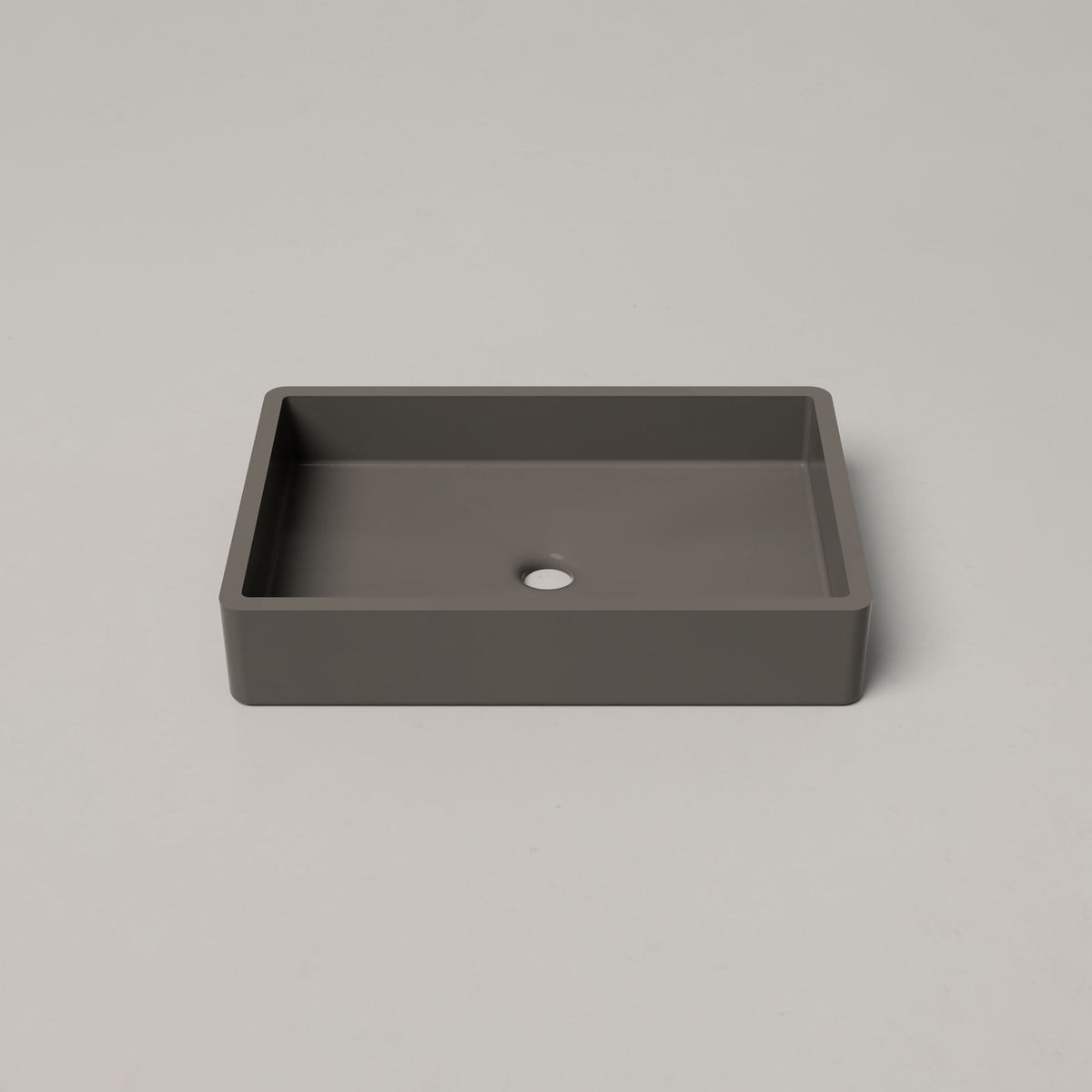 Nood Co Vesl Rectangle Concrete Basin in Mid Tone Grey | Nood Co