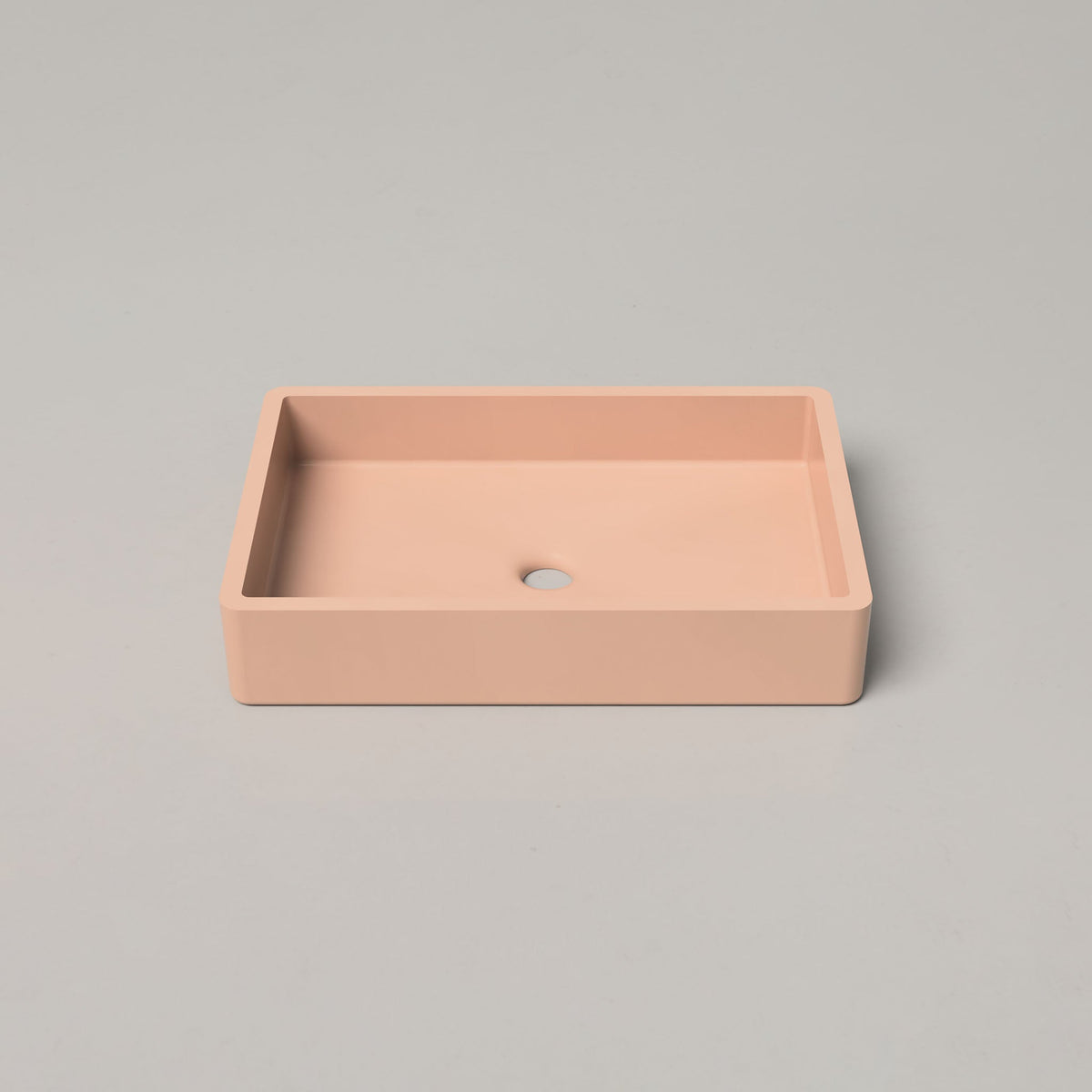 Nood Co Vesl Rectangle Concrete Basin in Pastel Peach | Nood Co