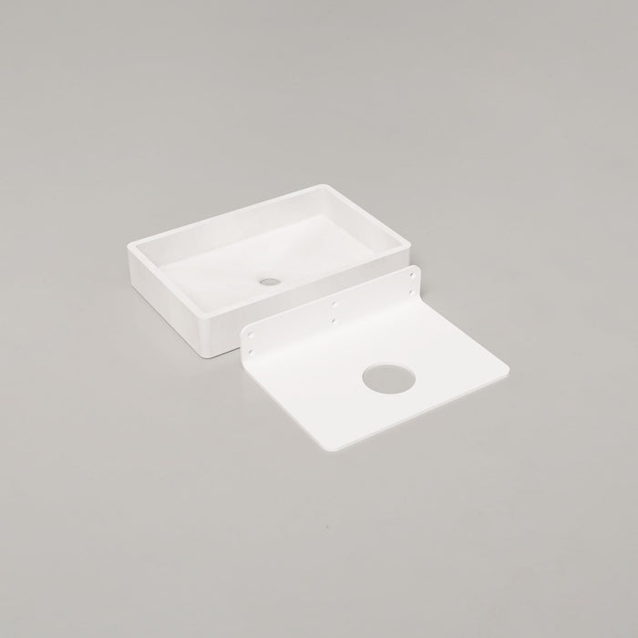 Nood Co Vesl Rectangle Concrete Basin in Ivory | Nood Co #Colour_Ivory