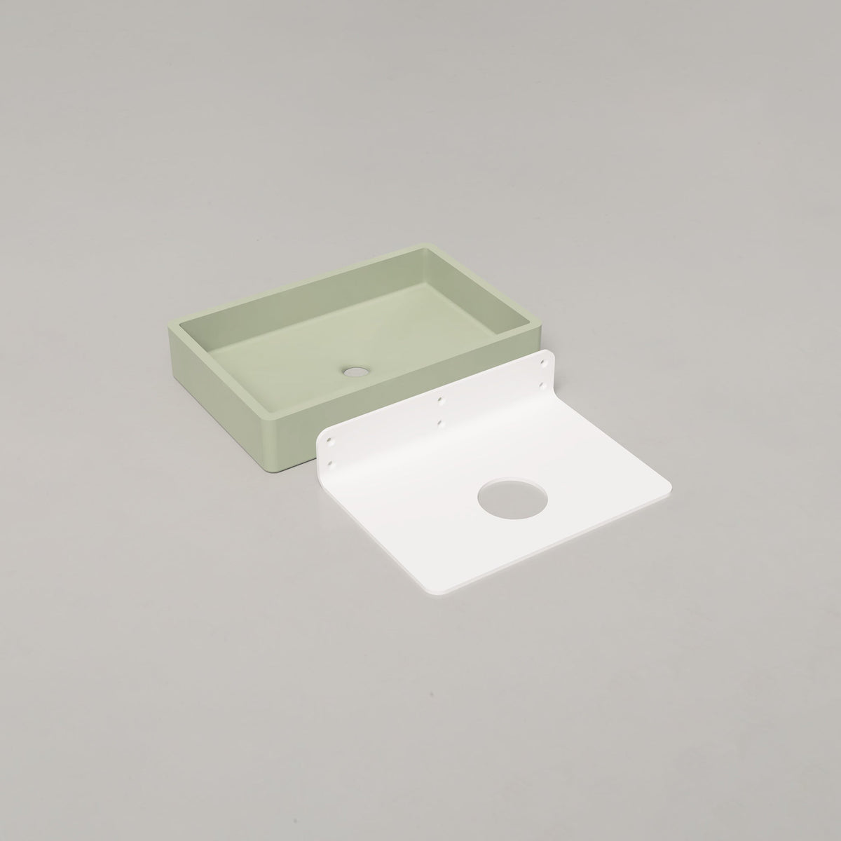 Nood Co Vesl Rectangle Concrete Basin in Mint | Nood Co