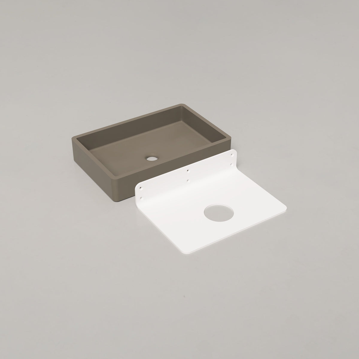 Nood Co Vesl Rectangle Concrete Basin in Olive | Nood Co