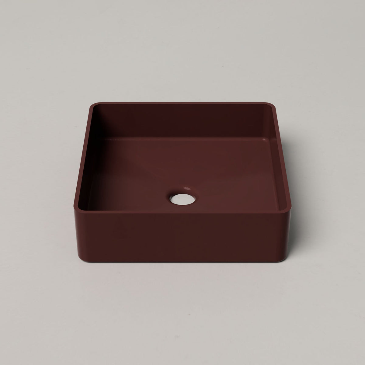 Nood Co Vesl Square Concrete Basin in Clay | Nood Co