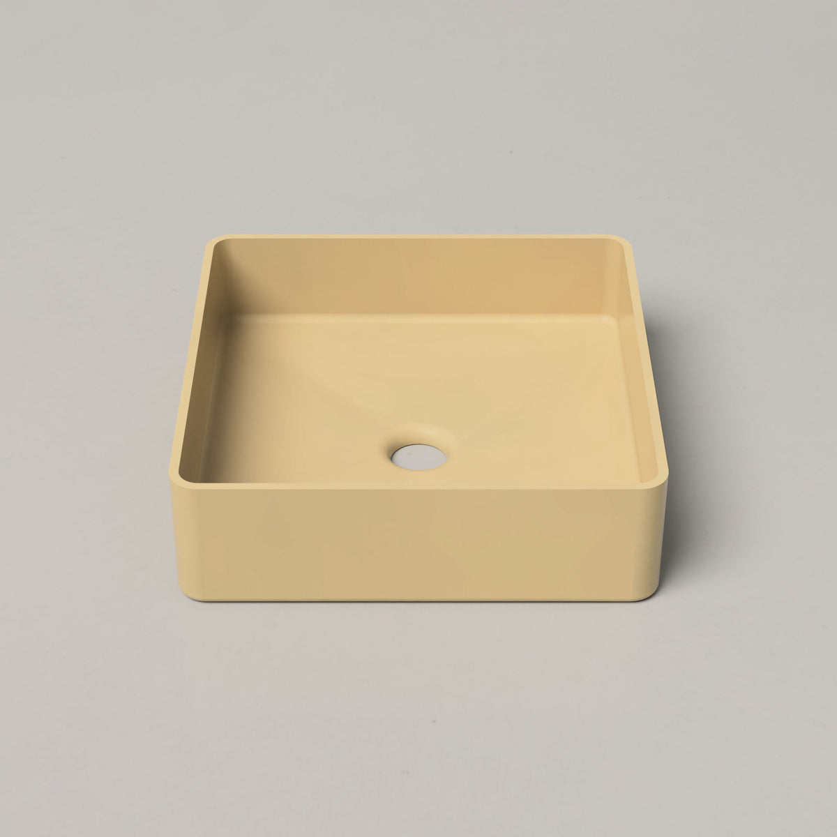 Nood Co Vesl Square Concrete Basin in Custard | Nood Co