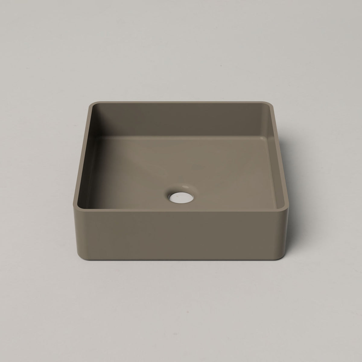 Nood Co Vesl Square Concrete Basin in Olive | Nood Co