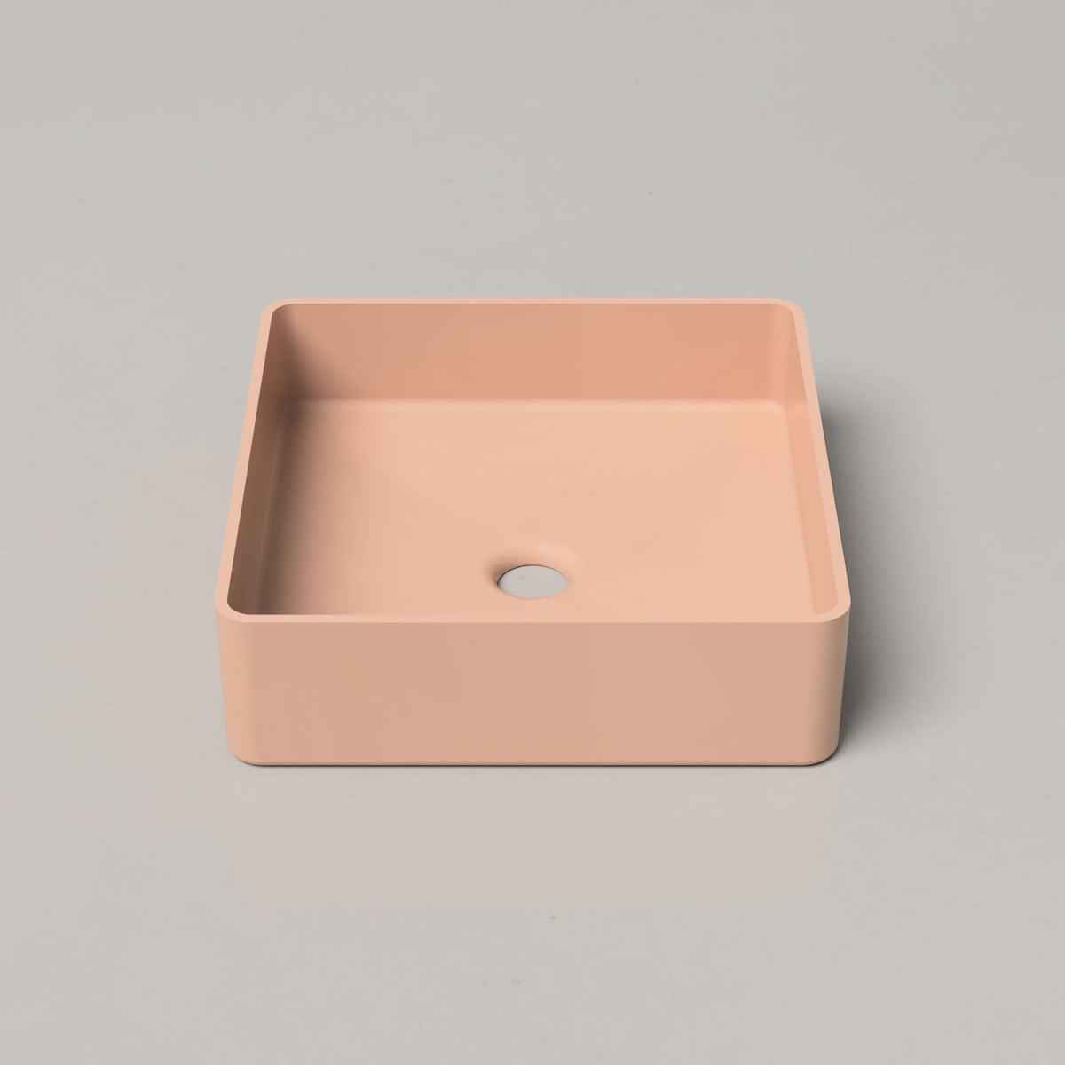 Nood Co Vesl Square Concrete Basin in Pastel Peach | Nood Co
