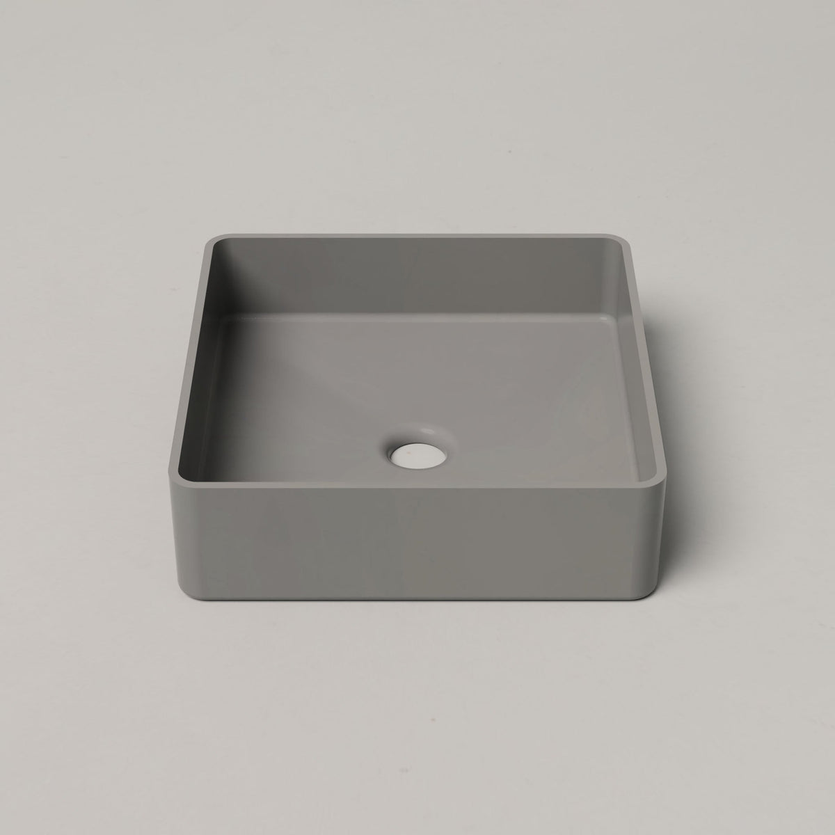 Nood Co Vesl Square Concrete Basin in Sky Grey | Nood Co