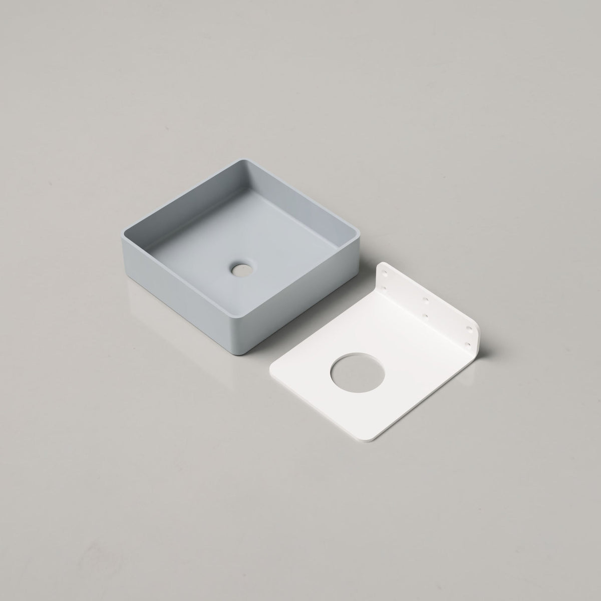 Nood Co Vesl Square Concrete Basin in Powder Blue | Nood Co