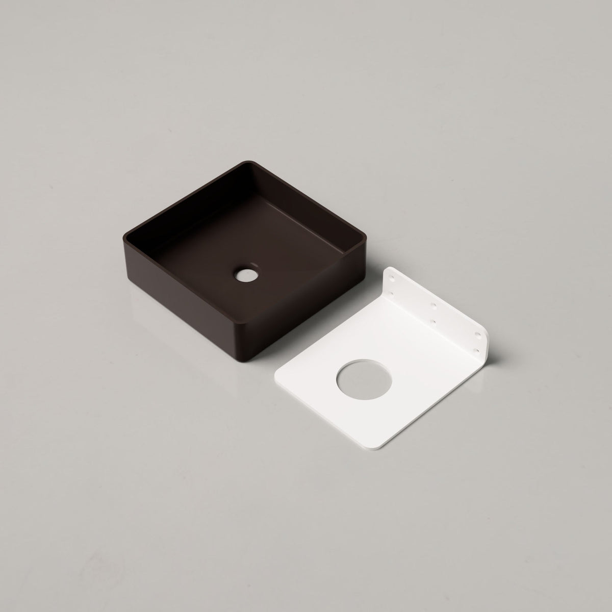 Nood Co Vesl Square Concrete Basin in Slate | Nood Co