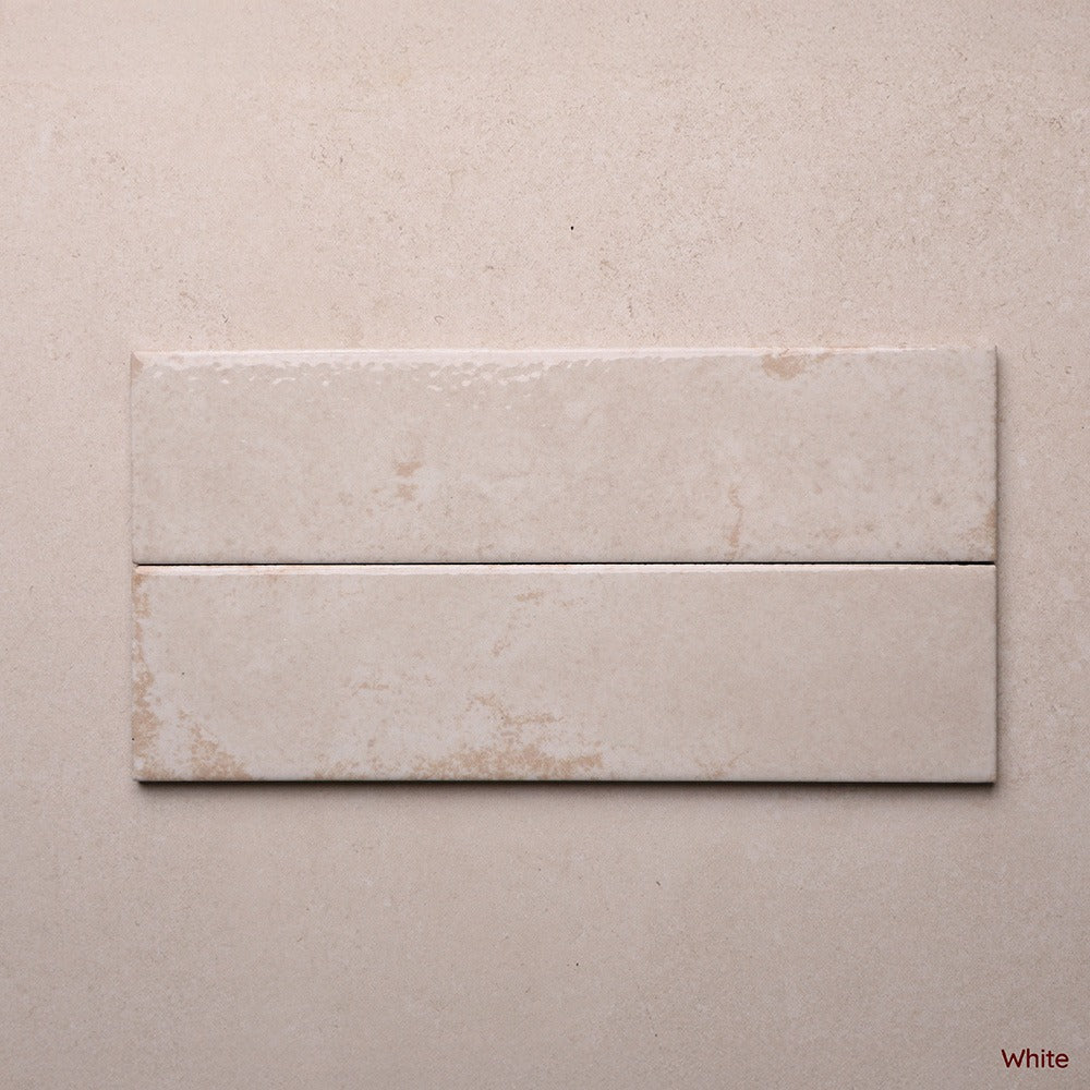 Vibrant Series Subway Wall Tile 70 x 280 mm in White, Gloss finish