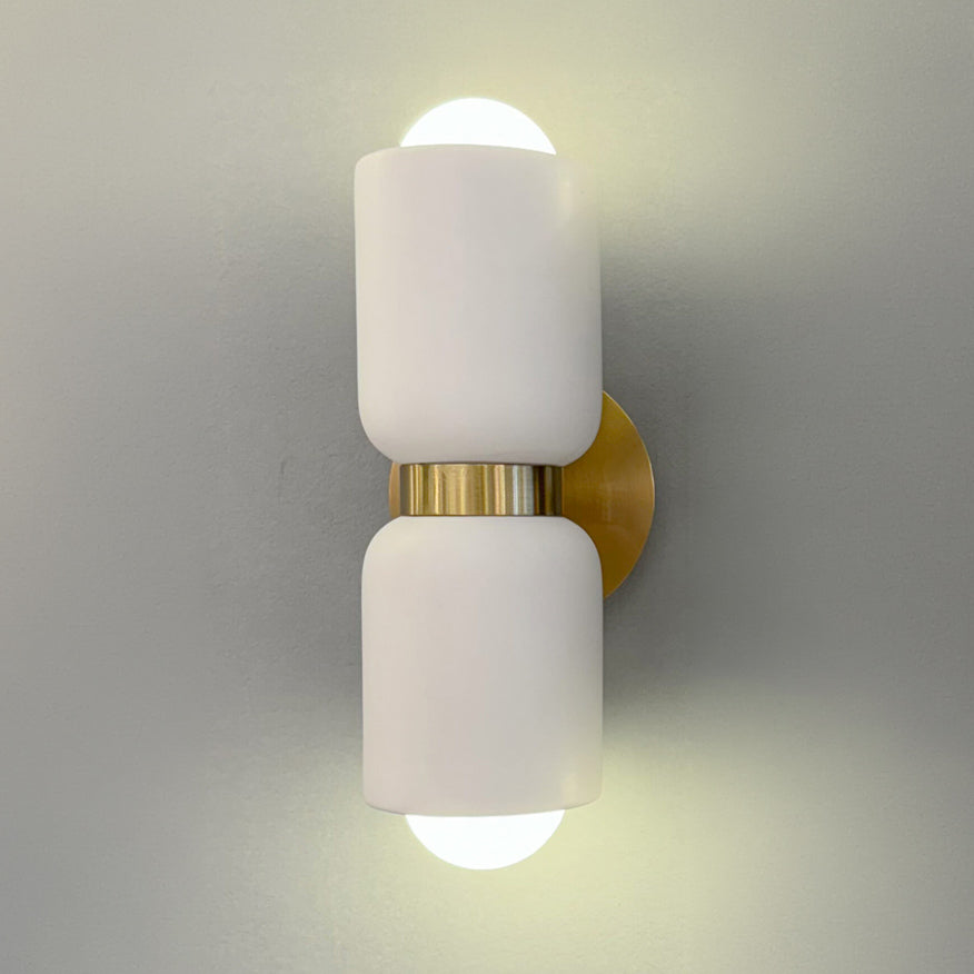 Brass Gold / White - Lunara Harlow Ceramic Wall Light