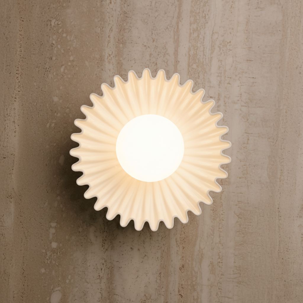 Lunara Shelby Ceramic Wall Light in Gloss White