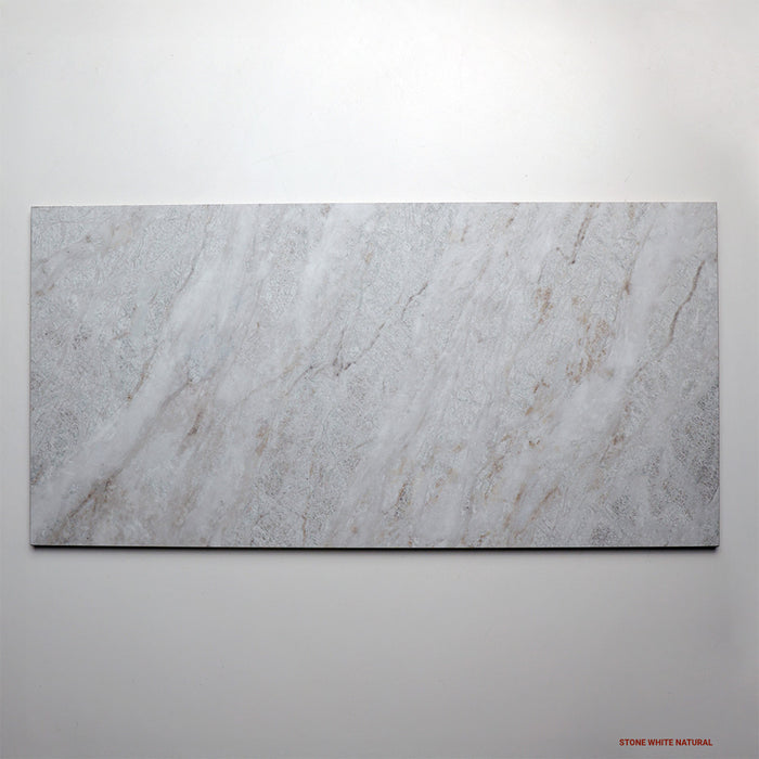 Blend Stone Porcelain Floor and Wall Tile in White, Natural finish