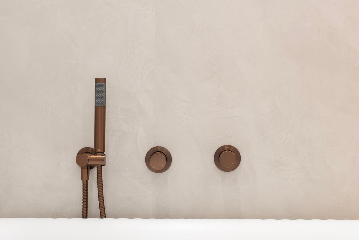 Round Wall Mixer Pinless Handle Trim Kit - In-wall Body Not Included in Lustre Bronze | Meir