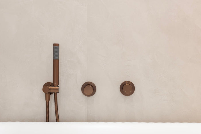 Round Wall Mixer Pinless Handle Trim Kit - In-wall Body Not Included in Lustre Bronze | Meir #Colour_Lustre Bronze
