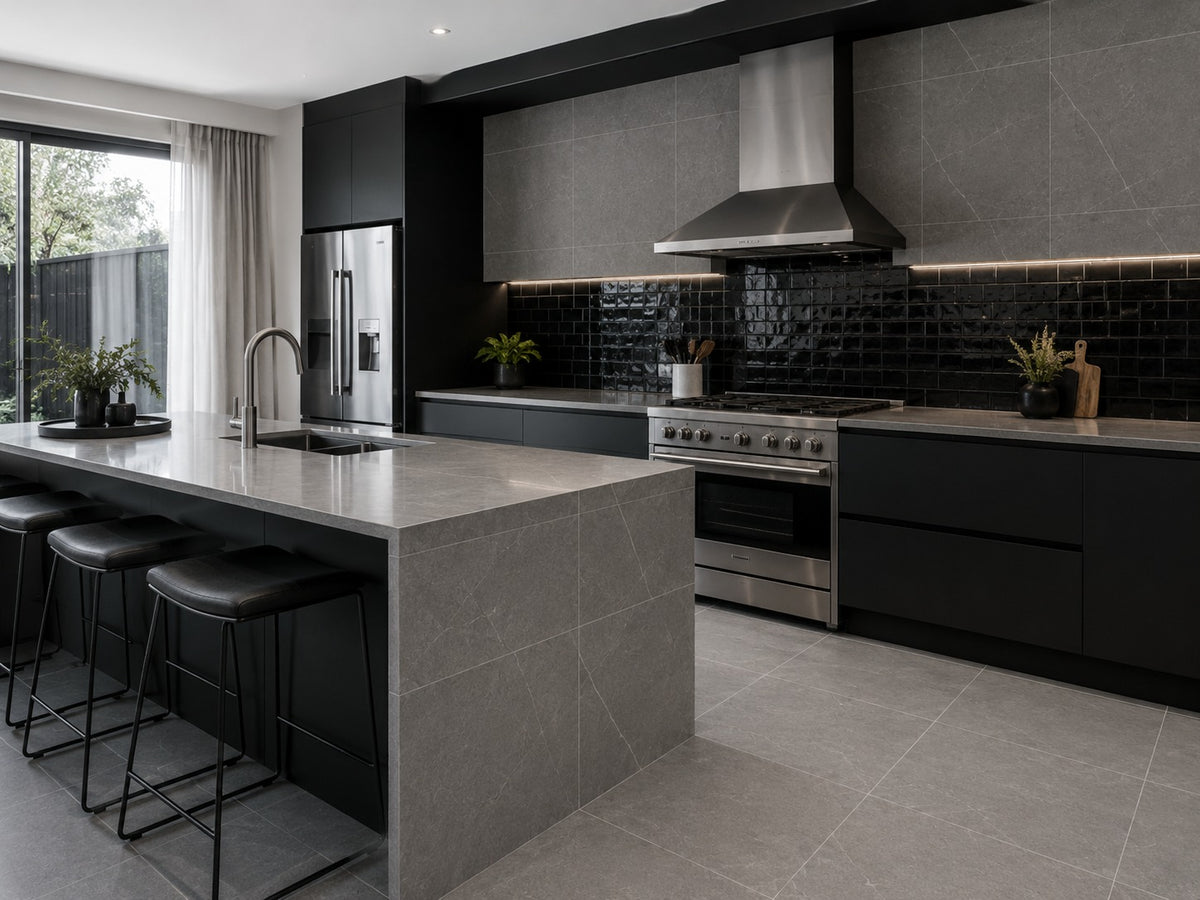 Builders Range Pietra Floor and Wall Tile in Grey, Matt & Polished finish