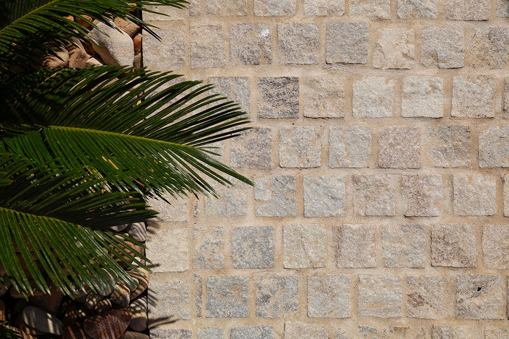 Bronte Quartz Offset Cobbles Sheeted 90x90x20mm