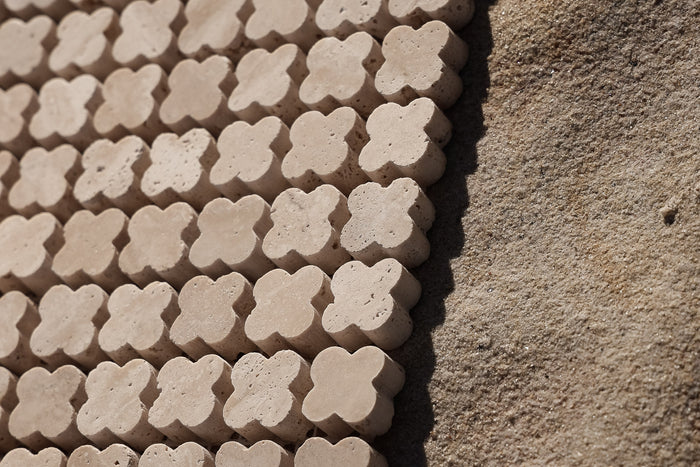 Alhambra Flower Travertine Beige Mosaic – Honed finish