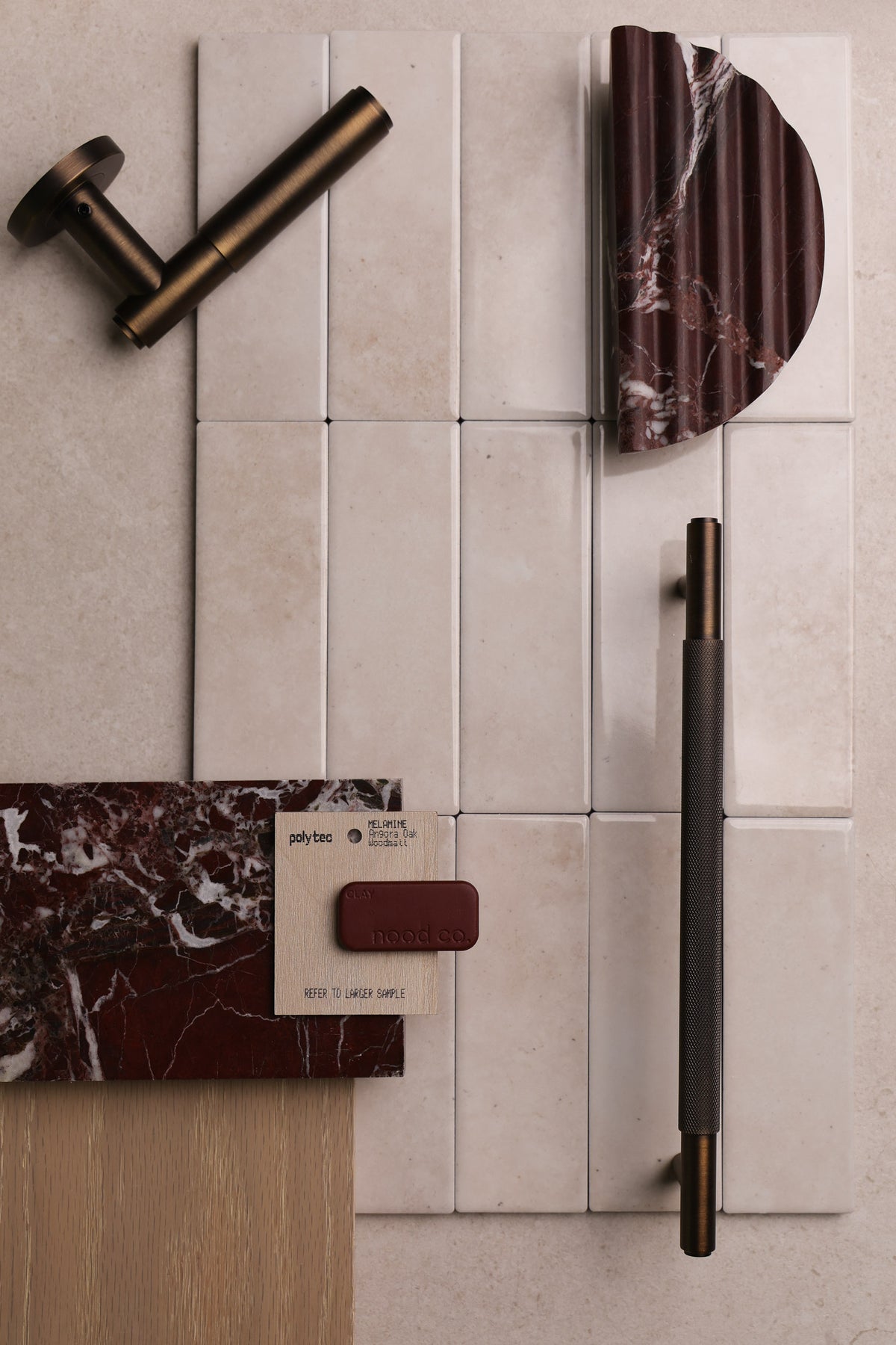 Linen Natural White Tile 50x150 mm – Gloss finish