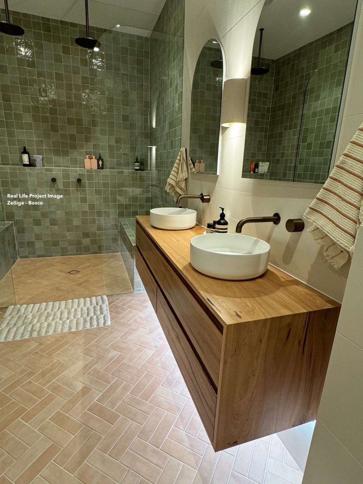 Zellige Italian Wall Tile in Bosco, Gloss finish