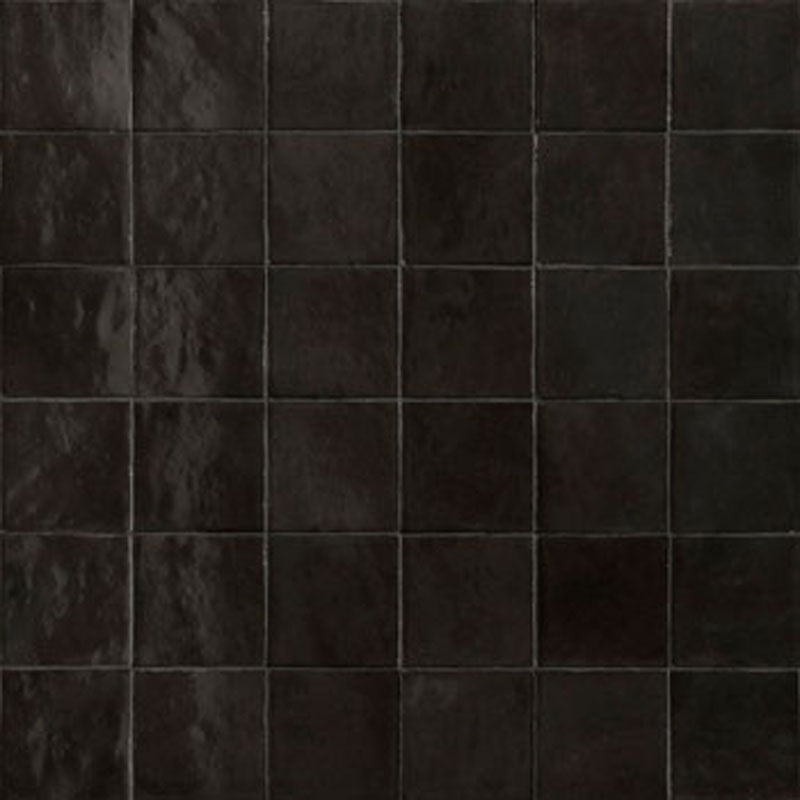 Zellige Italian Wall Tile in Carbone, Gloss finish