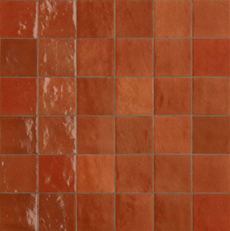 Zellige Italian Wall Tile in Corallo, Gloss finish
