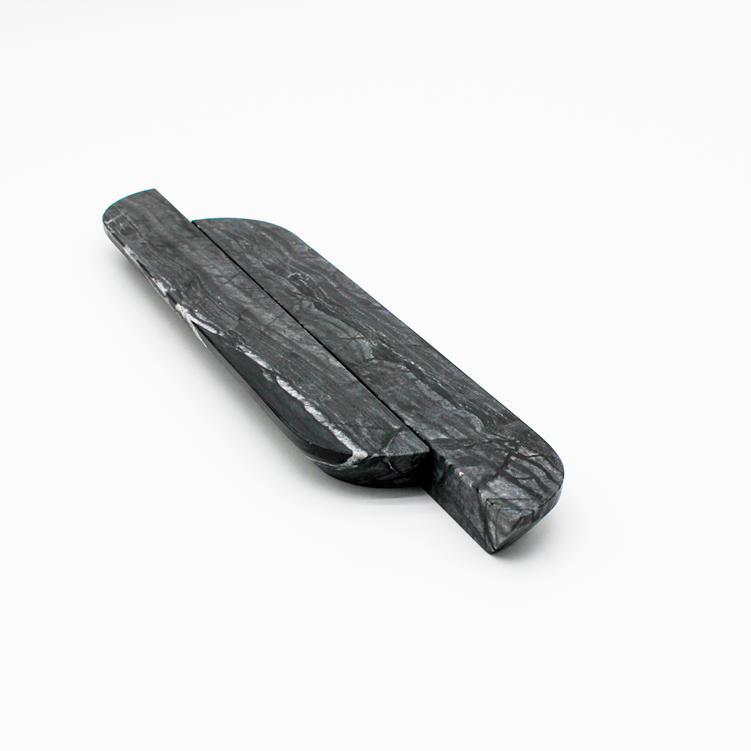 Stone Cabinet Pull in Silver Wave Marble | Zephra