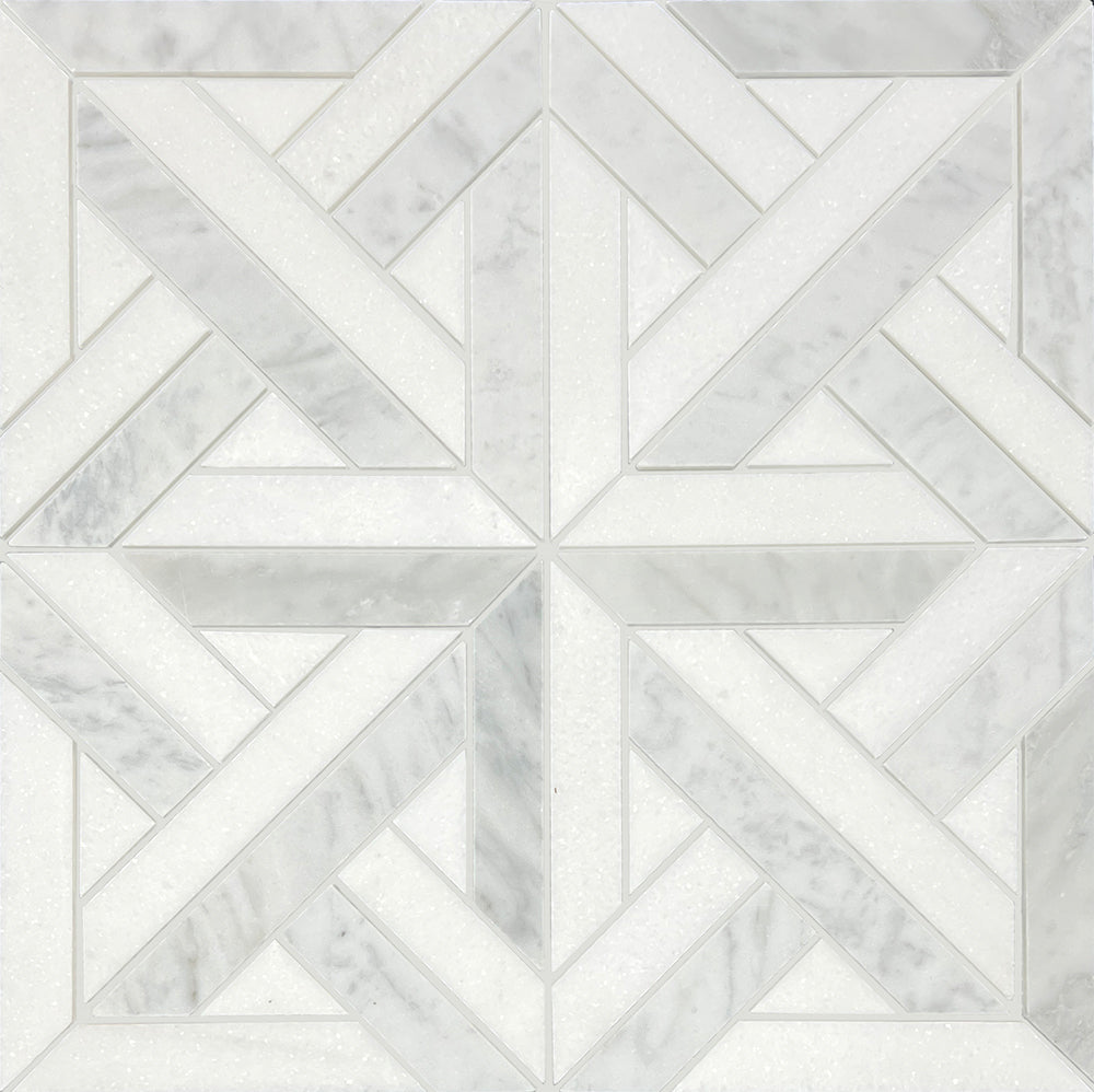 Carrara Parquet Marble Mosaic | Honed Natural Stone