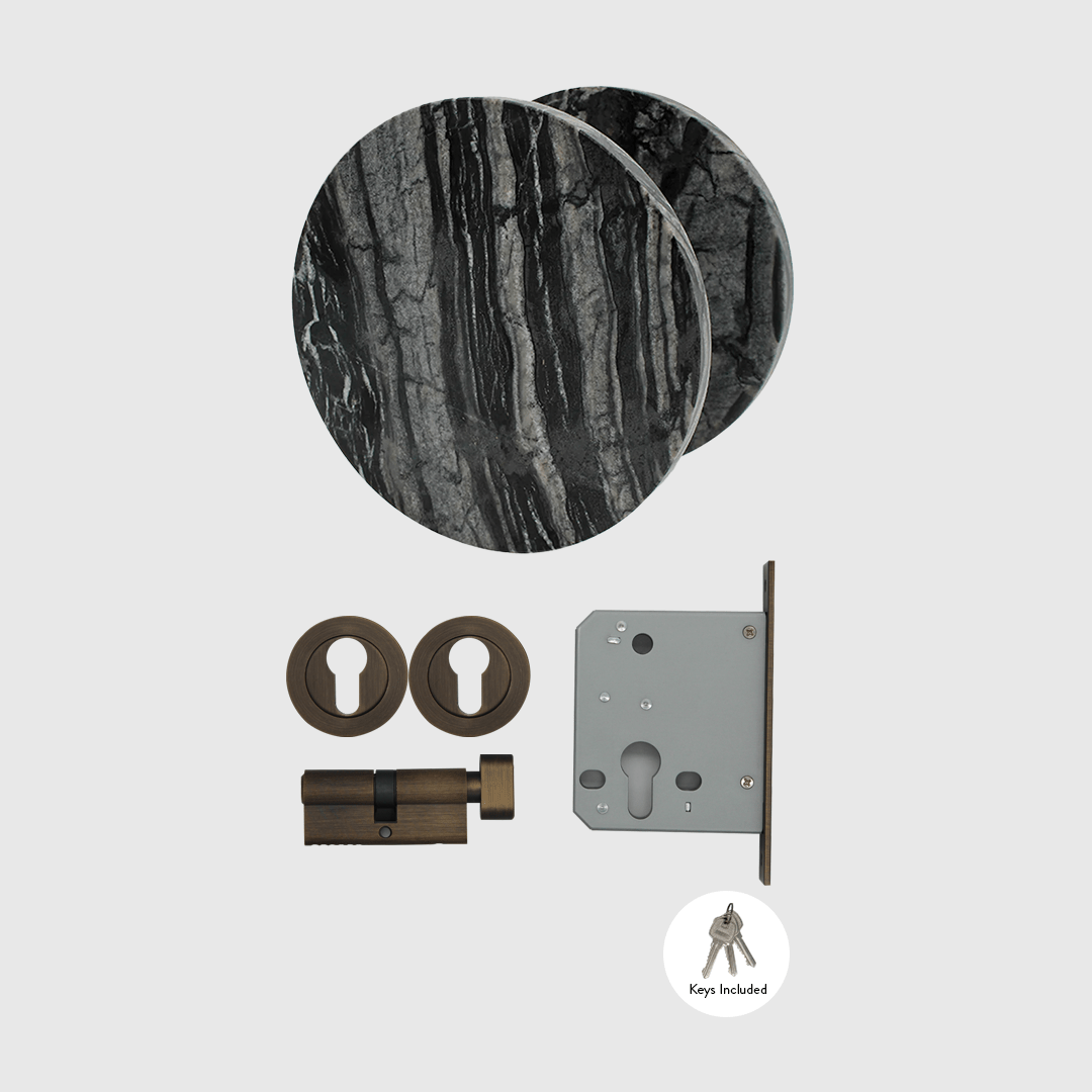 Silver Wave Marble - Lock & Entry Door Package