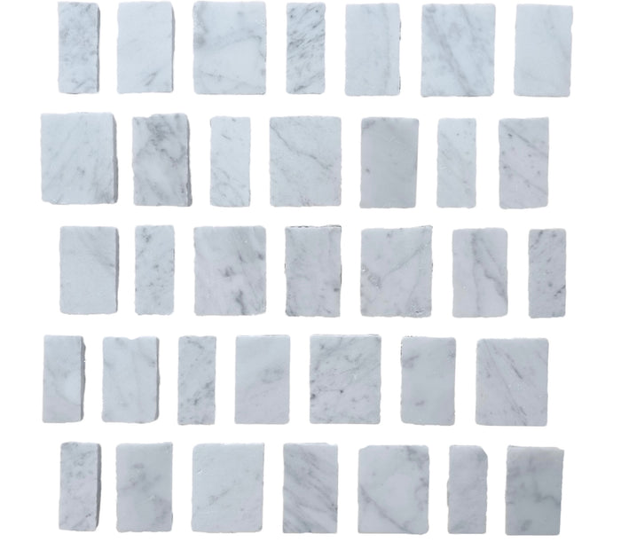 Carrara Split Edge Marble Mosaic | Honed Natural Stone