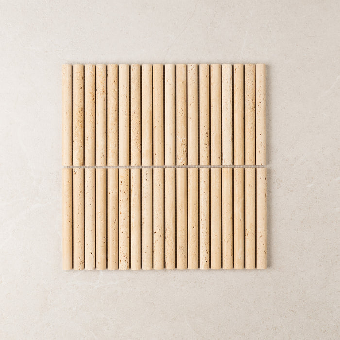 Travertine Stack Mosaic | Tumbled, Honed & Brushed Natural Stone