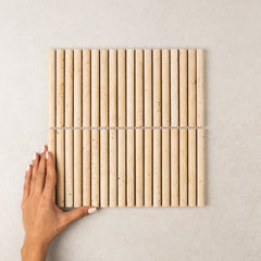 Travertine Stack Mosaic | Tumbled, Honed & Brushed Natural Stone