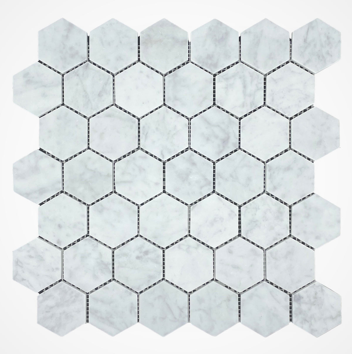 Carrara Hexagon Marble Mosaic | Tumbled & Honed Natural Stone