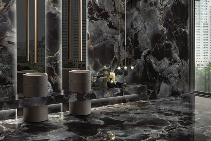 Onice Reale Black Diamond Porcelain Floor and Wall Tile