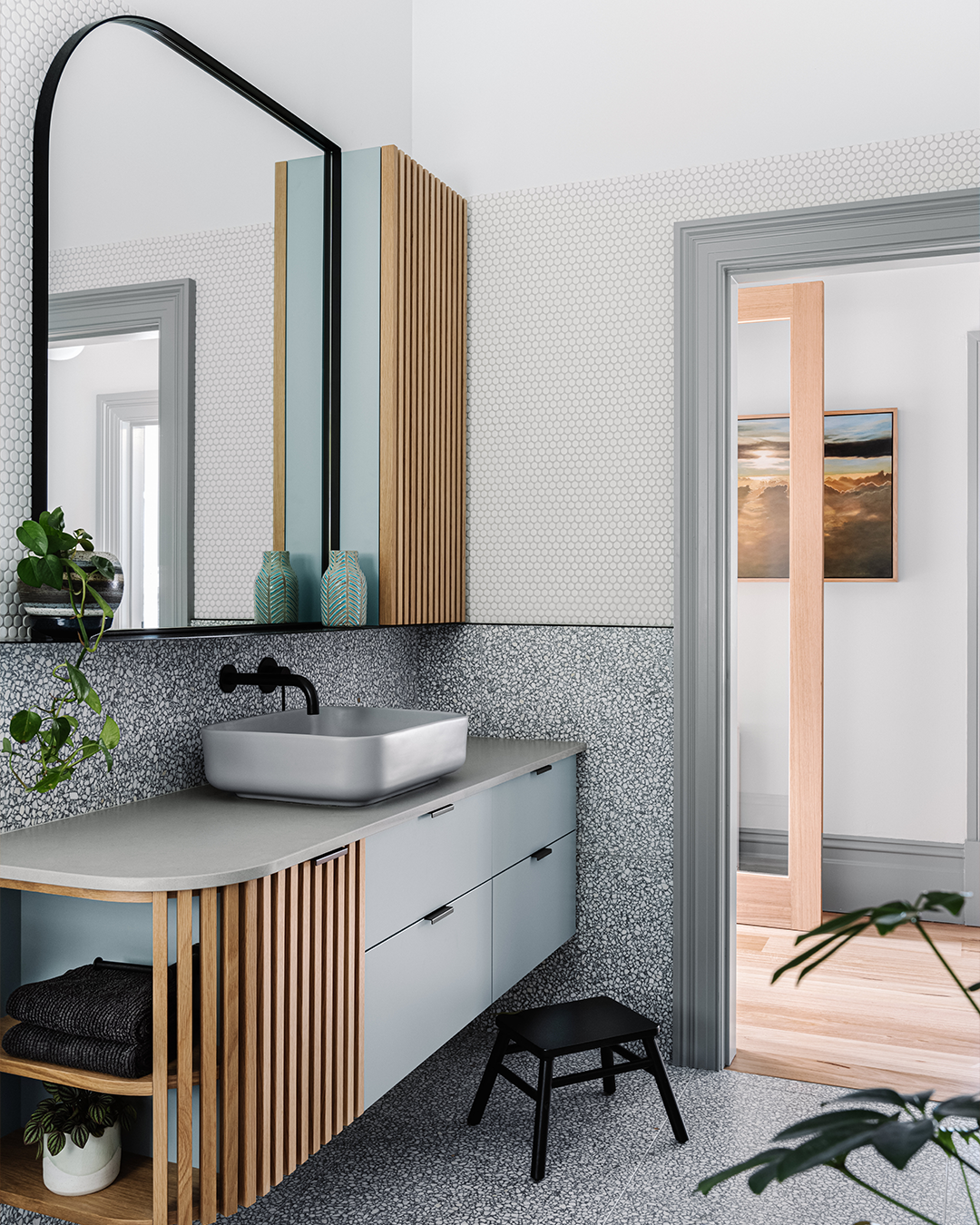 Nood Co Cube Concrete Basin installed in a finished bathroom (3)