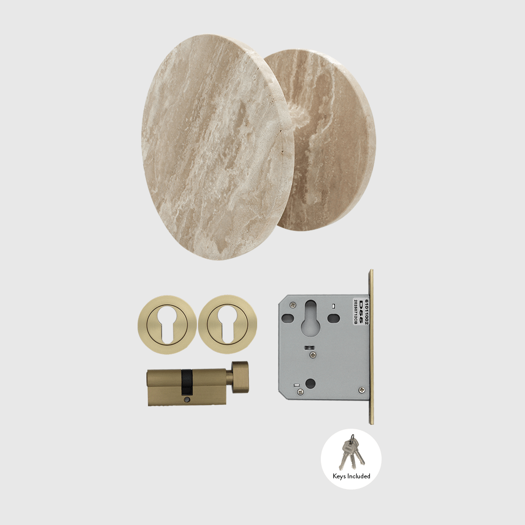 Lock & Entry Door Package in Travertine | Zephra