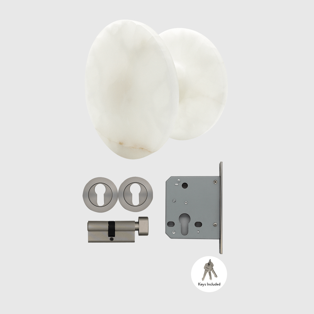 Lock & Entry Door Package in White Onyx | Zephra