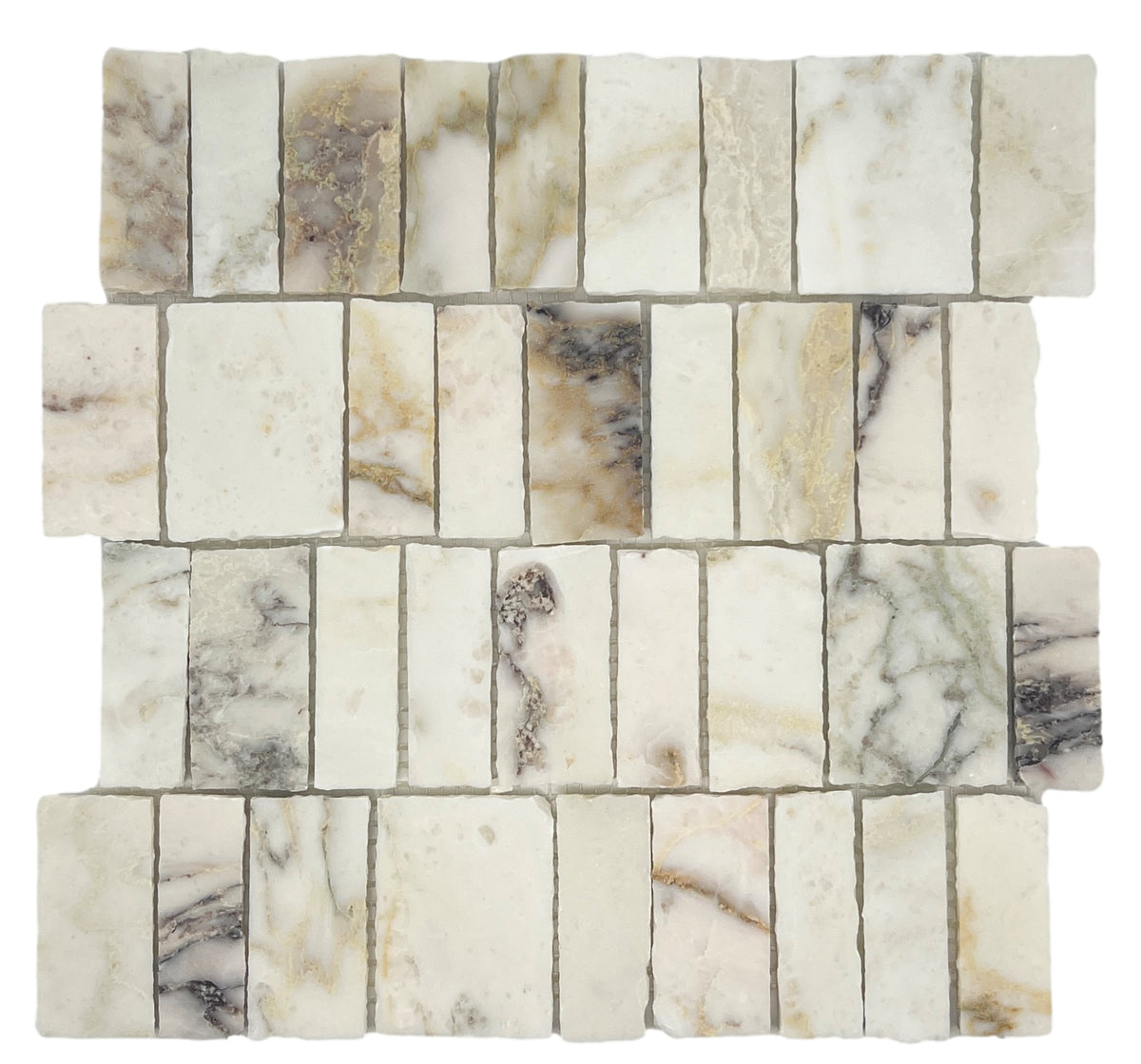 Viola Split Edge Marble Mosaic | Honed Natural Stone