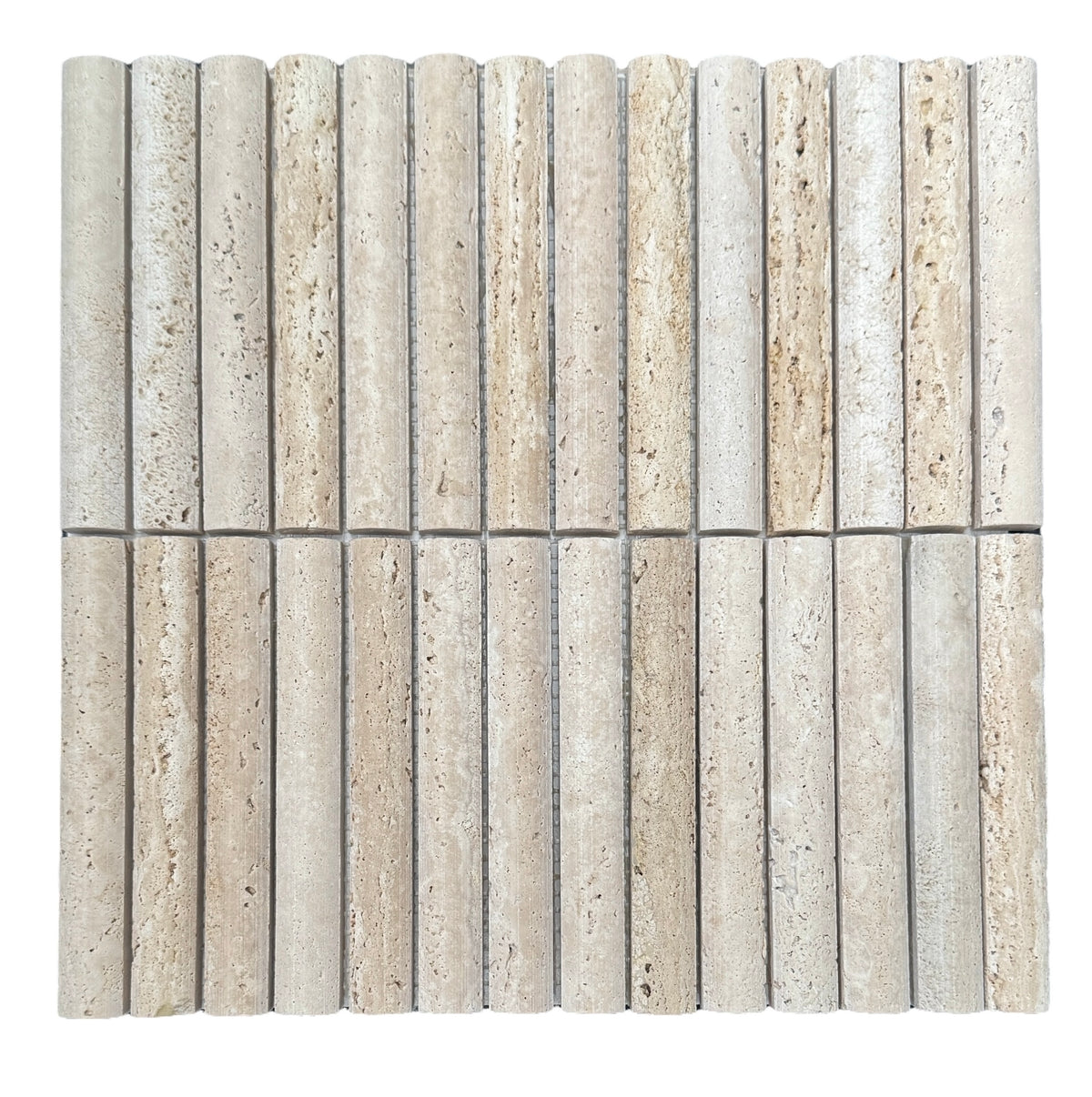 Travertine Stack Mosaic | Tumbled, Honed & Brushed Natural Stone