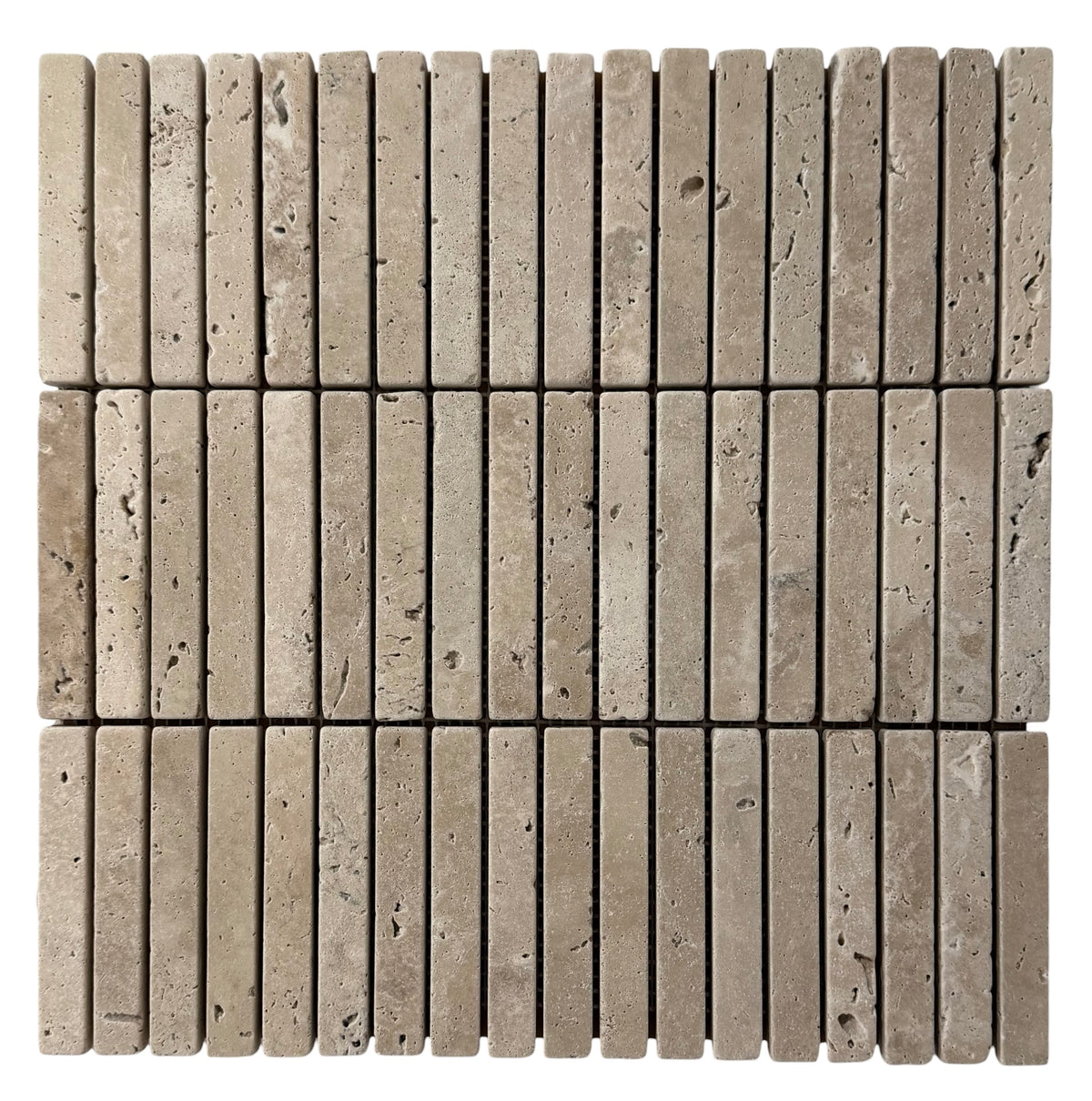 Travertine Stack Mosaic | Tumbled, Honed & Brushed Natural Stone