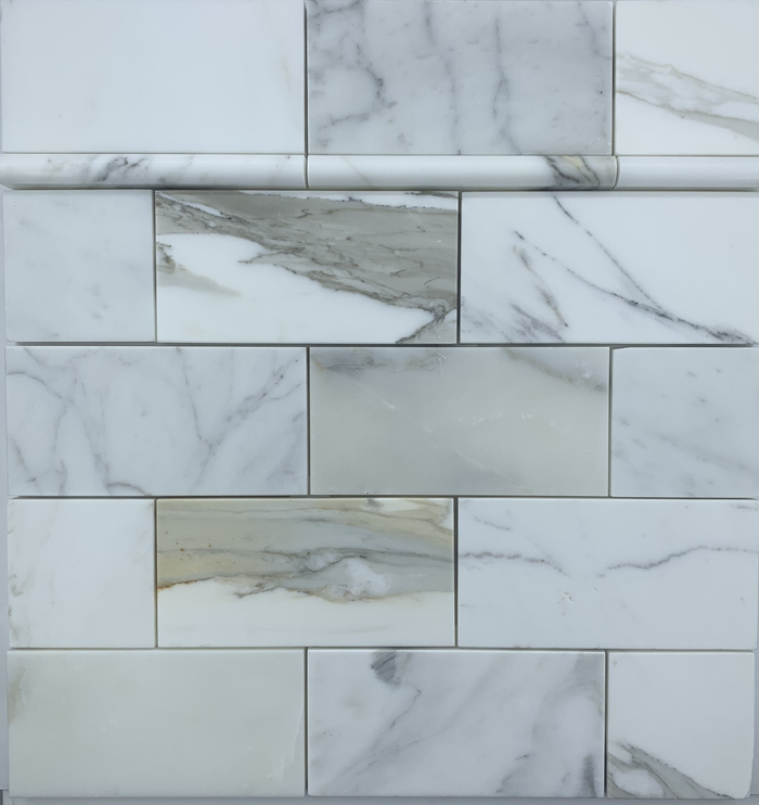 Calacatta Subway Marble Tile | Honed Natural Stone